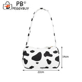 Women Animal Printing Shoulder Underarm Bag Casual All-match Canvas Zipper Small