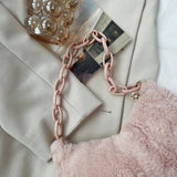 Vintage Acrylic Chain Plush Underarm Bag