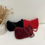 Vintage Acrylic Chain Plush Underarm Bag