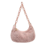 Vintage Acrylic Chain Plush Underarm Bag