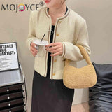 Lamb Wool Commute Bags Soft Winter Tote Casual Portable Warm Zipper Solid