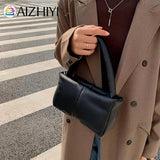 Plaid Cotton Padded Handbags Soft PU Leather Top-handle Bags