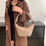 Quilted Rhombus Pattern Shoulder Bag for Women