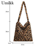 Vintage Women Handbag Large Capacity Soft Plush Ladies Tote Bag Love Print