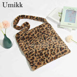 Vintage Women Handbag Large Capacity Soft Plush Ladies Tote Bag Love Print