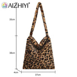 Vintage Women Handbag Large Capacity Shoulder Handbags Love Print Leopard