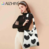 Vintage Women Handbag Large Capacity Shoulder Handbags Love Print Leopard