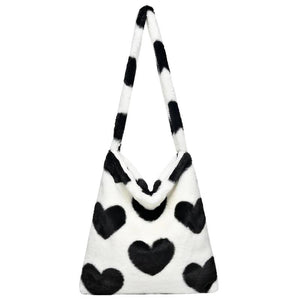 Vintage Women Handbag Large Capacity Shoulder Handbags Love Print Leopard
