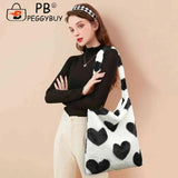 Vintage Crossbody Bag Soft Plush Tote Messenger Love Print Leopard