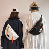 Men's Waist Bag High Street Chest Bags Boy's Chest Phone Purse Male Canvas Casua