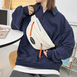 Men's Waist Bag High Street Chest Bags Boy's Chest Phone Purse Male Canvas Casua