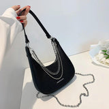Striped Shoulder Bag Small Flap PU Leather Women's Crossbody Handbag