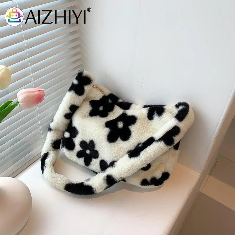 Vintage Flower Print Shoulder Bag for Women