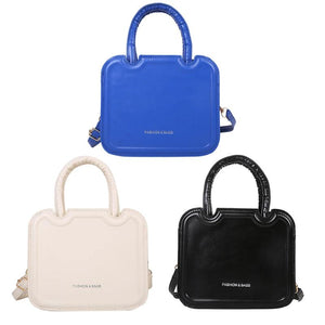 Women Mini Square Bag Top-handle Handbag Retro PU Leather Shoulder Messenger Tot