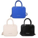 Women Mini Square Bag Top-handle Handbag Retro PU Leather Shoulder Messenger Tot