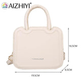 Women Mini Square Bag Top-handle Handbag Retro PU Leather Shoulder Messenger Tot