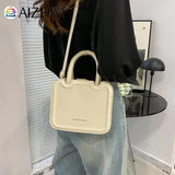Women Mini Square Bag Top-handle Handbag Retro PU Leather Shoulder Messenger Tot