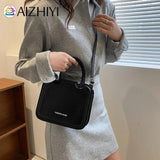 Women Mini Square Bag Top-handle Handbag Retro PU Leather Shoulder Messenger Tot