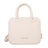Women Mini Square Bag Top-handle Handbag Retro PU Leather Shoulder Messenger Tot