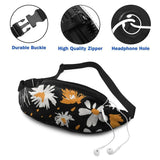 Daisy Print Unisex Running Waist pack Adjustable Chest Bags Zipper