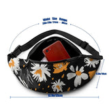 Daisy Print Unisex Running Waist pack Adjustable Chest Bags Zipper