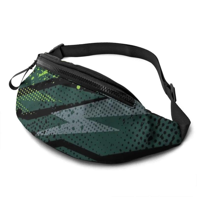 Lightning Pattern Waist Bag Outdoor Running Bag Men's Breast Package