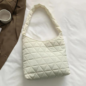 Quilted Tote Bags Winter Cotton Padded Bags for Women Shoulder Bags Casual