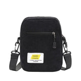 Corduroy Shoulder Bag Zipper Messenger Bag Multi-layer Street Shoulder Bag