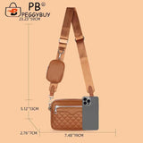 Women Shoulder Tote Bag Leather Hand Crossbody Bag Rhombus Pattern Small Pu