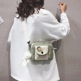 Canvas Crossbody Bags Womens Handbags Patchwork Students Style