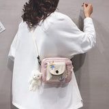 Canvas Crossbody Bags Womens Handbags Patchwork Students Style