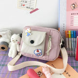 Canvas Crossbody Bags Womens Handbags Patchwork Students Style