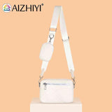 Leather Crossbody Bag Rhombus Pattern Zipper Small Purse Travel Daily Handbag