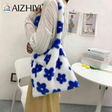 Flower Print Shoulder Handbag for Autumn Winter