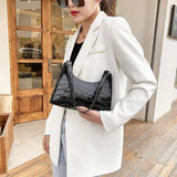 Retro Casual Women Shoulder Bags PU Leather Chain Hobos Purse Handbags