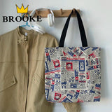Women Canvas Shopping Bags Eco Reusable Foldable Shoulder Bags