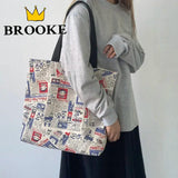 Women Canvas Shopping Bags Eco Reusable Foldable Shoulder Bags