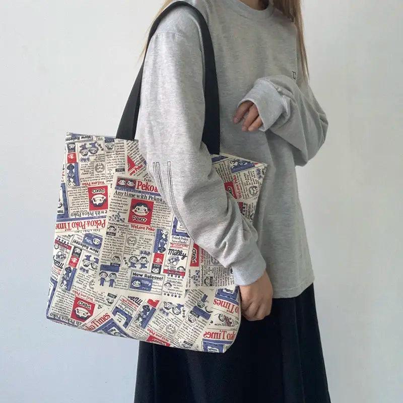 Women Canvas Shopping Bags Eco Reusable Foldable Shoulder Bags