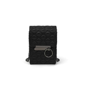 Women Pattern Shoulder Bag Hardware Chain Strap Block Messenger
