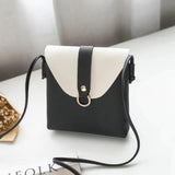 Women Contrast Crossbody Bag PU Leather Phone Purse Female Shoulder Strap