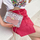 Vintage PU Transparent Handbag Small Subaxillary Bag