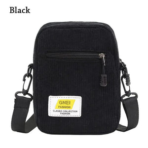Corduroy Small Crossbody Bag Casual Student Girls Messenger Vintage Ladies Purse