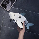 Shark Shape Messenger Bag Pu Leather Shoulder Bag Cartoon Small Bag