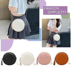 Women's PU Leather Shoulder Bag with Embroidery Thread Detail