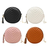 Women's PU Leather Shoulder Bag with Embroidery Thread Detail