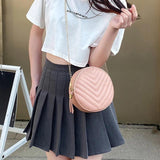 Women's PU Leather Shoulder Bag with Embroidery Thread Detail