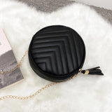 Women's PU Leather Shoulder Bag with Embroidery Thread Detail
