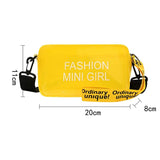 Kids See-Through Cross-Body Bag Letter Print Square Bucket Beach Bag