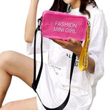 Kids See-Through Cross-Body Bag Letter Print Square Bucket Beach Bag