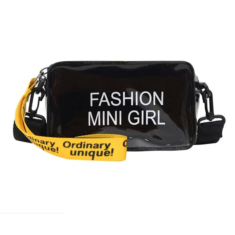 Kids See-Through Cross-Body Bag Letter Print Square Bucket Beach Bag